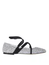 Jimmy Choo 'astoria' Glitter Ballet Flats In Silver