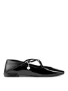 Jimmy Choo Eleri Patent Ballerina Flat In Black