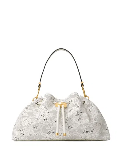 Jimmy Choo Floral-embellishment Bucket Bag In White