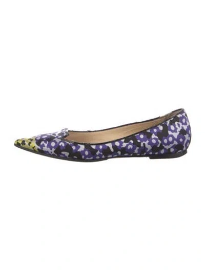 Pre-owned Jimmy Choo Floral Print Ballet Flats In Blue