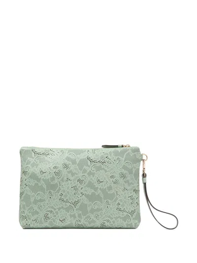 Jimmy Choo Floral Zipped Wallet In Green