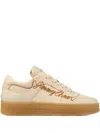 Jimmy Choo Florent Embroidered Leather Sneakers In White