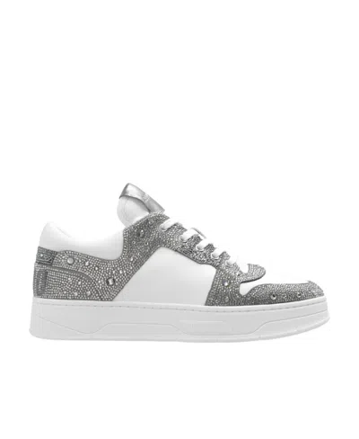 Jimmy Choo Florent Leather Sneakers In White