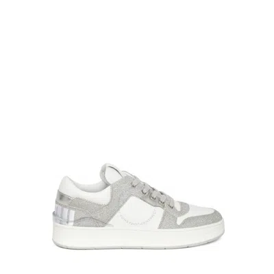 Jimmy Choo Florent Sneakers In White/silver Tone