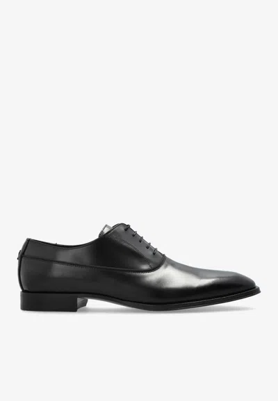 Jimmy Choo Foxley Leather Oxford Shoes In Black