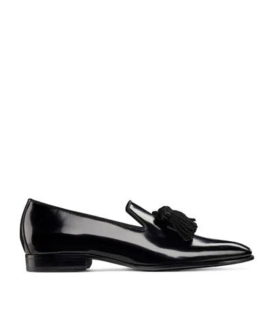 Jimmy Choo Foxley Patent Leather Loafers In Black