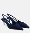 Jimmy Choo Frances 60 Suede Slingback Pumps In Blue