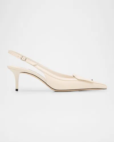 Jimmy Choo Frances Leather Slingback Pumps In Latte