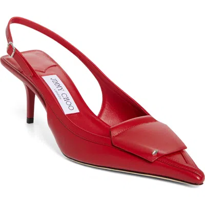 Jimmy Choo Frances Pointed Toe Slingback Pump In Ruby Red