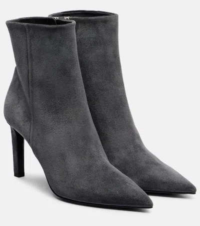 Jimmy Choo Frankie 85 Suede Ankle Boots In Gray