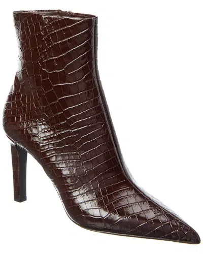 Jimmy Choo Frankie Ab 85 Croc-embossed Leather Bootie In Brown