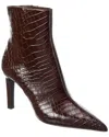 Jimmy Choo Croc-embossed Leather Ankle Boots With Pointed Toe In Brown