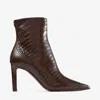Jimmy Choo Croc-embossed Leather Ankle Boots With Pointed Toe In Multi