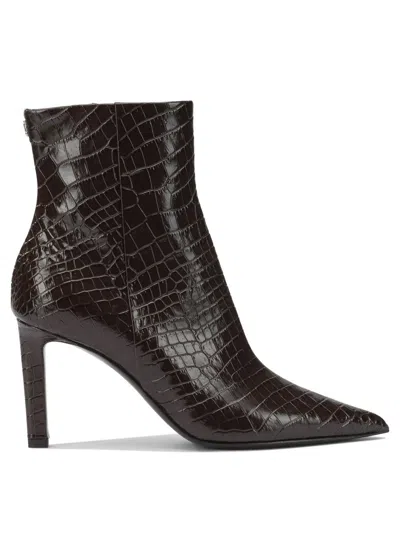 Jimmy Choo "frankie" Zippered Ankle Boots 85mm In Brown