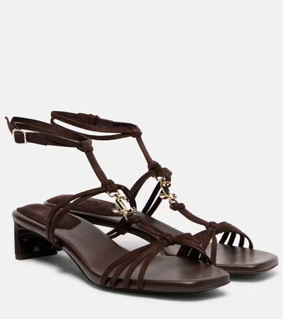 Jimmy Choo Frann 35 Suede Sandals In Brown