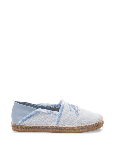Jimmy Choo Frayed Logo Espadrilles In Blue