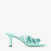 Jimmy Choo Freja 70 Suede Heeled Sandals In Aqua Green/aqua Green