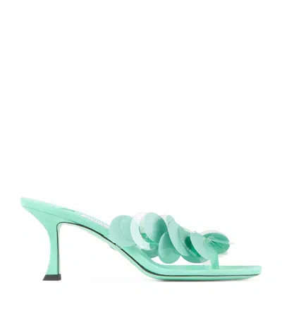 Jimmy Choo Freja 70 Suede Heeled Sandals In Green