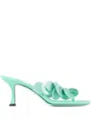 Jimmy Choo Freja 70 Suede Heeled Sandals In グリーン