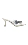 Jimmy Choo Freja Sequined Suede Sandals In White