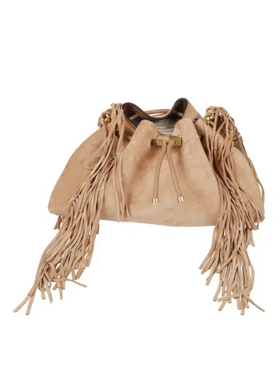 Jimmy Choo Fringed Black Slouchy Bag In Neutral