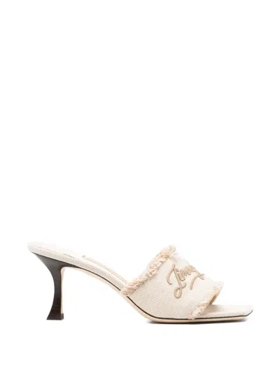 Jimmy Choo Fringed Embroidery Sandals In Neutral