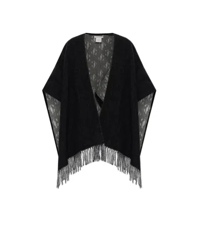 Jimmy Choo Fringed Shawl In Blue
