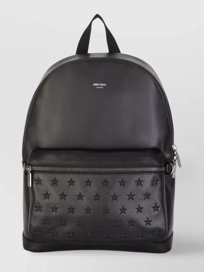 Jimmy Choo Front Pocket Studded Leather Backpack