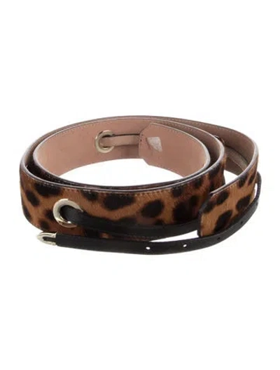 Pre-owned Jimmy Choo Fur Belt In Brown