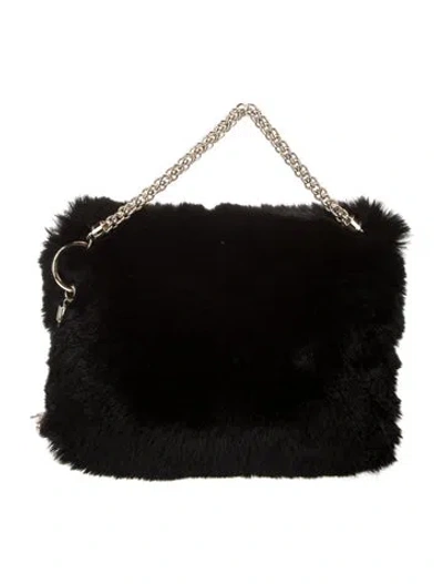 Pre-owned Jimmy Choo Fur Faux Clutch In Black