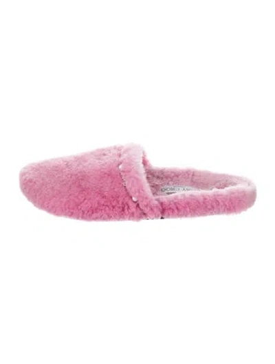 Pre-owned Jimmy Choo Fur Slides In Pink