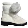 Jimmy Choo Fur Trim Ankle Boots In White Leather In White