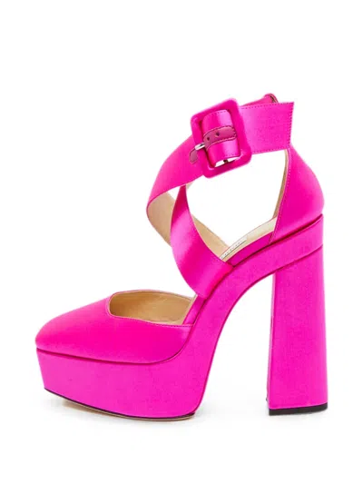 Pre-owned Jimmy Choo Gaia Buckle Pumps In Pink