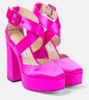 Jimmy Choo Gaia Satin Platform Pumps In Fuchsia
