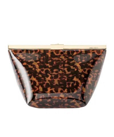 Jimmy Choo Ganache Animal-print Pvc Clutch In Animal Print