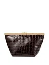 Jimmy Choo Ganache Crocodile-effect Chain Clutch Bag In Brown