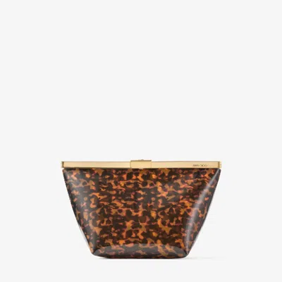 Jimmy Choo Ganache Transparent Tortoisehell Clutch In Brown