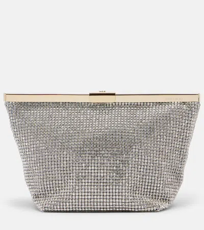 Jimmy Choo Ganache Embellished Clutch In Silver