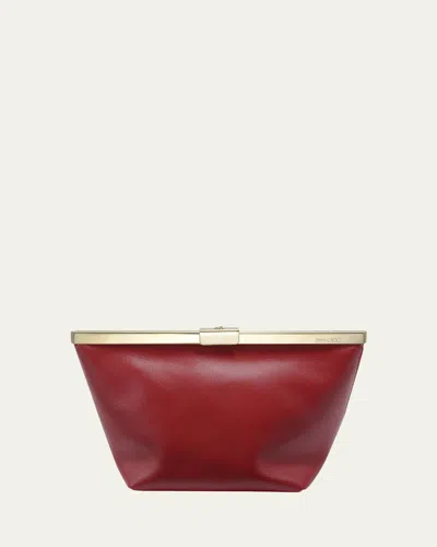 Jimmy Choo Ganache Leather Clutch Bag In Blue