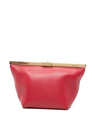 Jimmy Choo Ganache Leather Clutch Bag In Yellow
