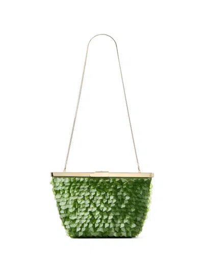 Jimmy Choo Ganache Sequin-embellished Clutch Bag In Green