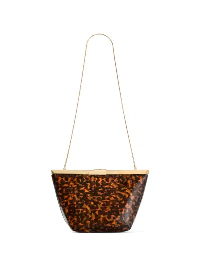 Jimmy Choo Ganache Tortoiseshell-effect Clutch Bag In Brown