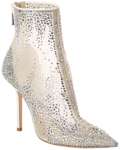 Jimmy Choo Gardenia 100 Crystal Mesh Boot In White