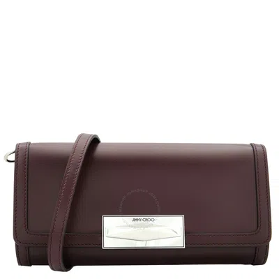 Jimmy Choo Garnet Leather Mini Shoulder Bag In Silver Tone