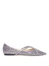 Jimmy Choo Glittery Genevi Ballet Flats In Silver