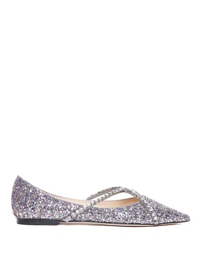 Jimmy Choo Genevi Flats And Slip In Silver