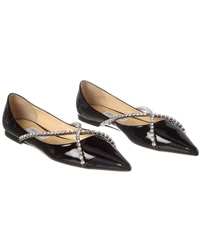 Jimmy Choo Genevi Patent Flat In Black
