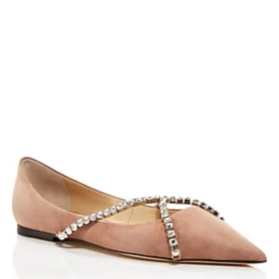 Jimmy Choo Genevi Suede Ballerina Flats In Multi
