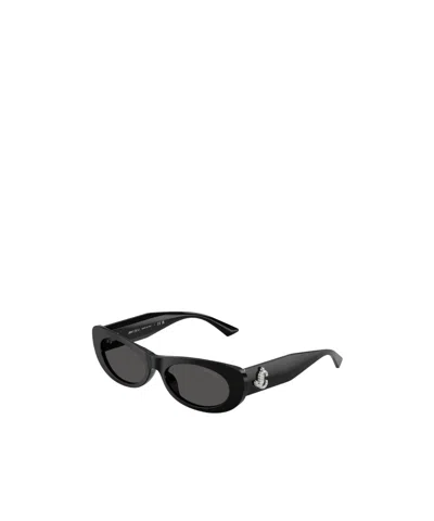 Jimmy Choo Geometric Frame Sunglasses In Black