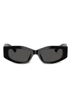 Jimmy Choo Geometric-frame Sunglasses In Black